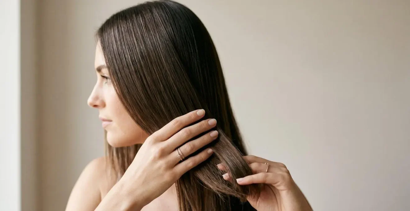 Cabello liso perfecto alisado con plancha profesional sin daño en las puntas