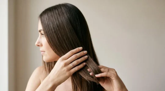 Cabello liso perfecto alisado con plancha profesional sin daño en las puntas