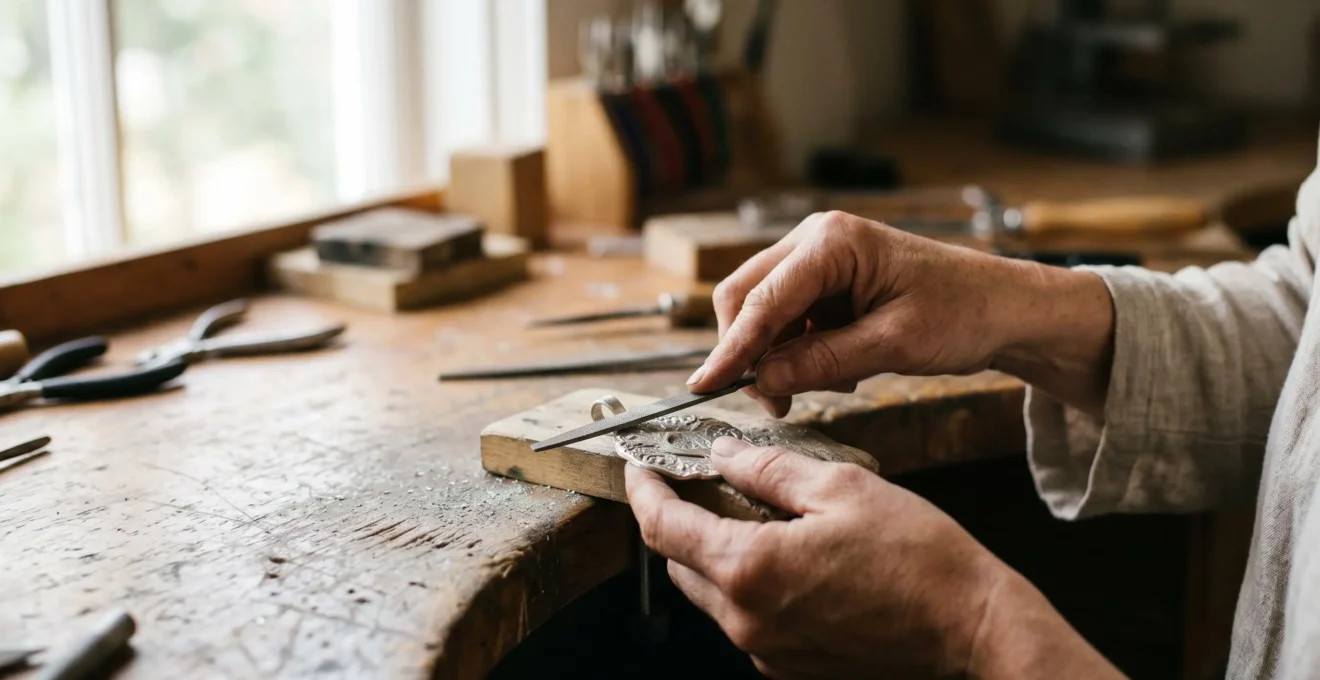 Joyería artesanal ética elaborada con metales reciclados y diseño sostenible